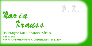 maria krauss business card
